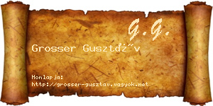 Grosser Gusztáv névjegykártya